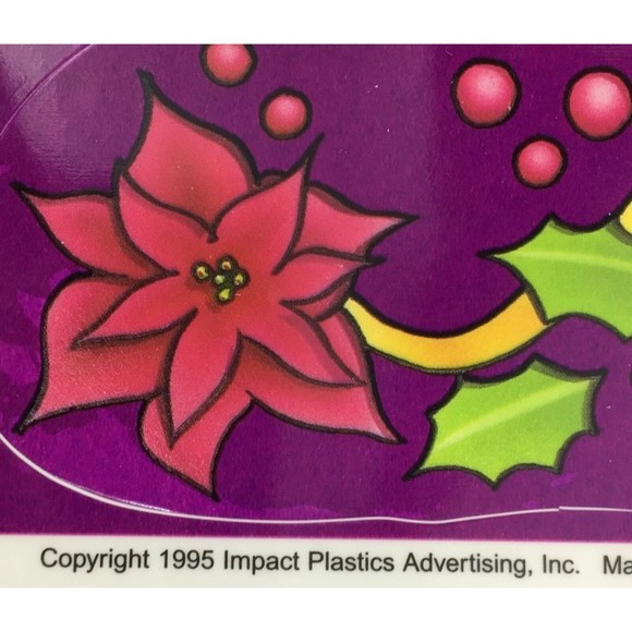 Vintage Christmas Window Clings 4 Sheets 33 pieces Ornaments Wreath Candy Cane - Picture 5 of 12